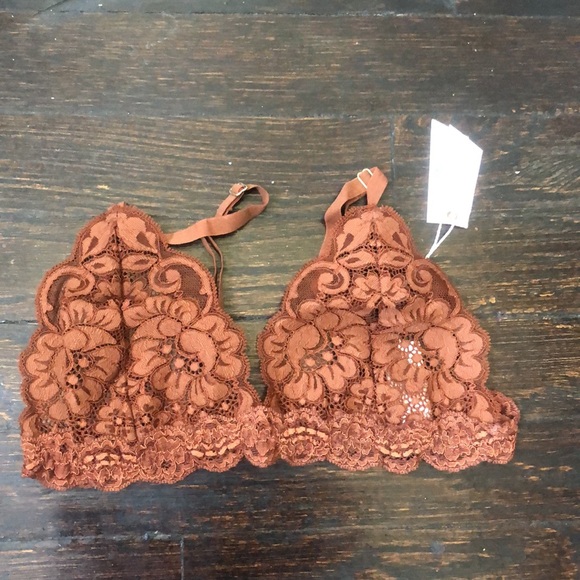 HAH x Free people Chi Bralittle milk chocolate boho light bralette size S NWT - Picture 2 of 6